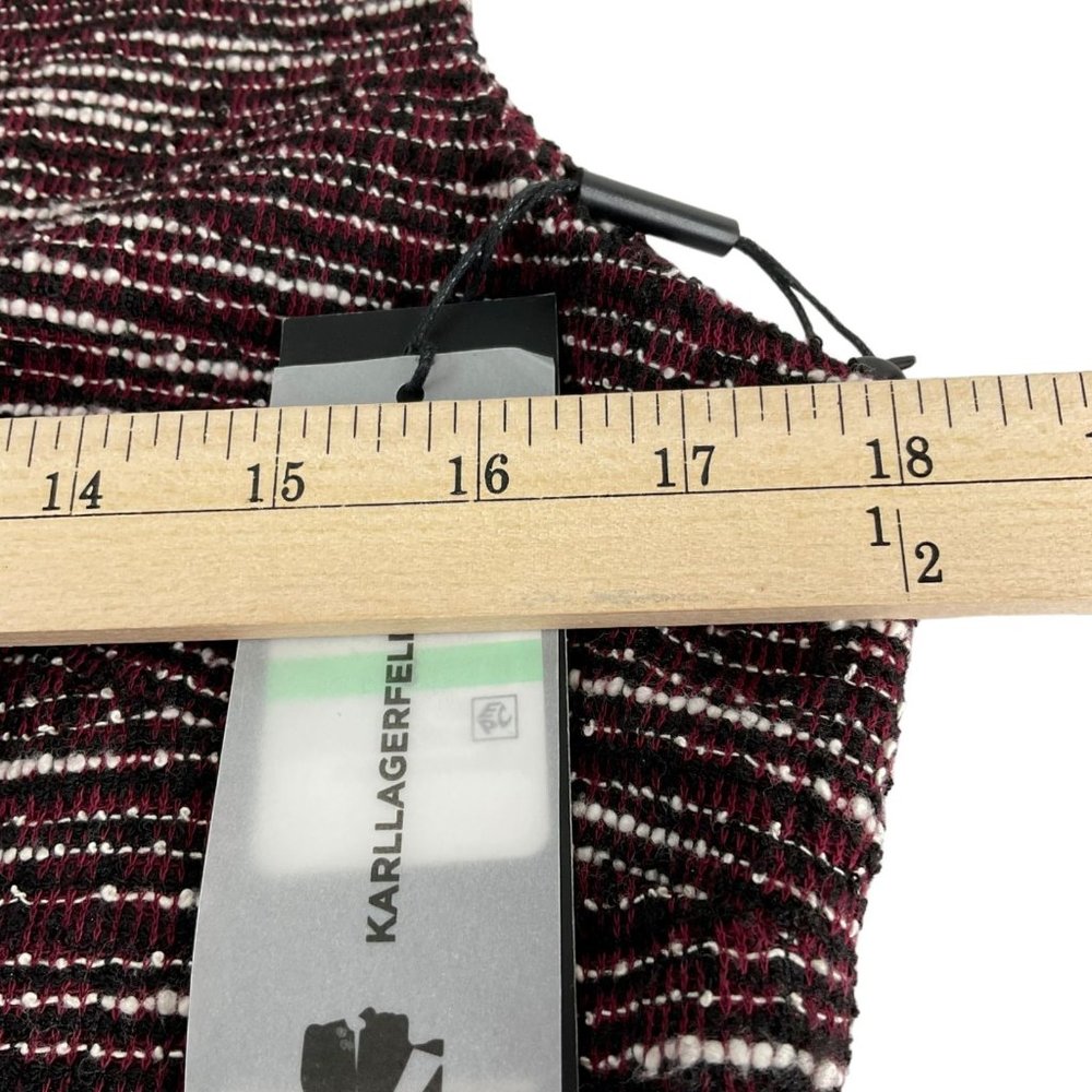 Karl Lagerfeld Paris Dress Womens Size 8 Maroon Black Tweed Sleeveless Zip Nwt - Picture 7 of 9